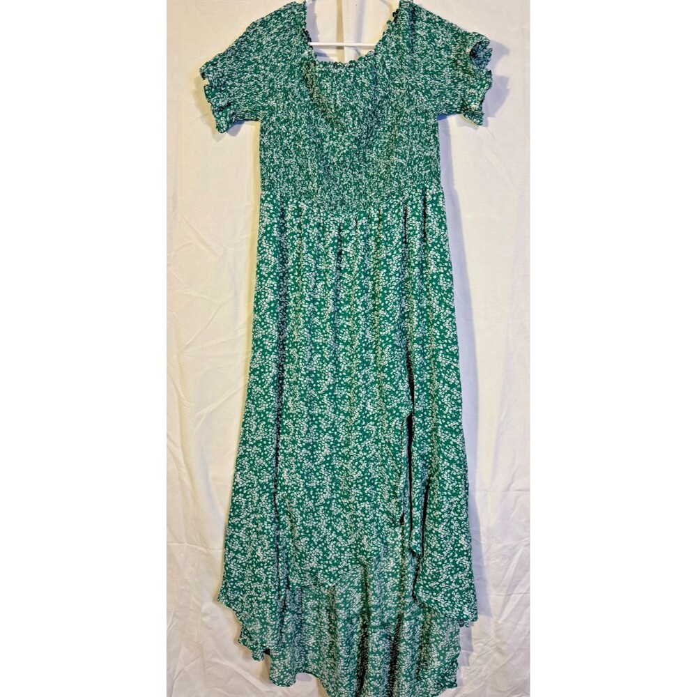 Lulus Green Cottagecore Floral Romantic Dress Women's Plus 2X Maxi Long Slit